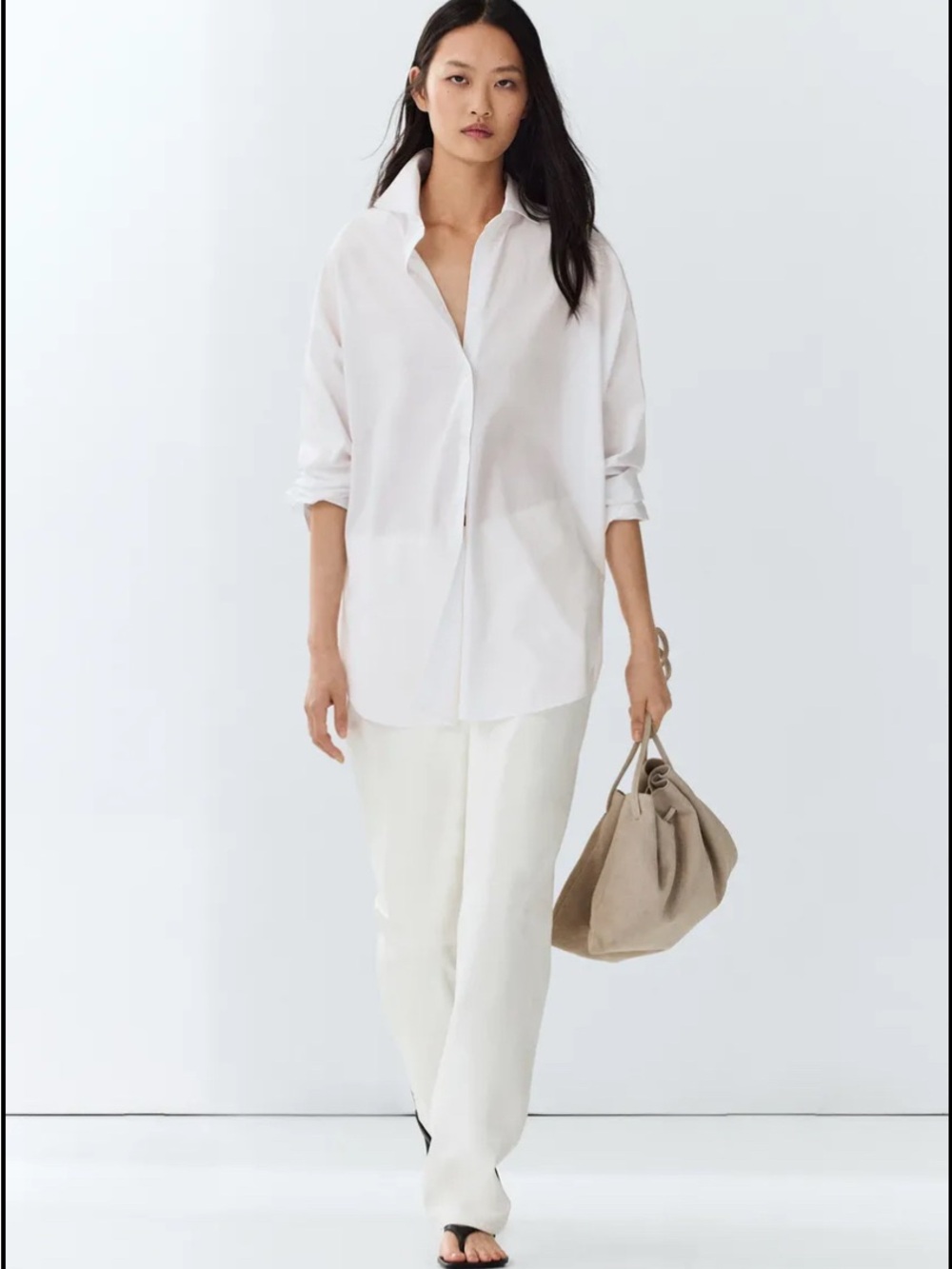 Zara White Button-Down Shirt